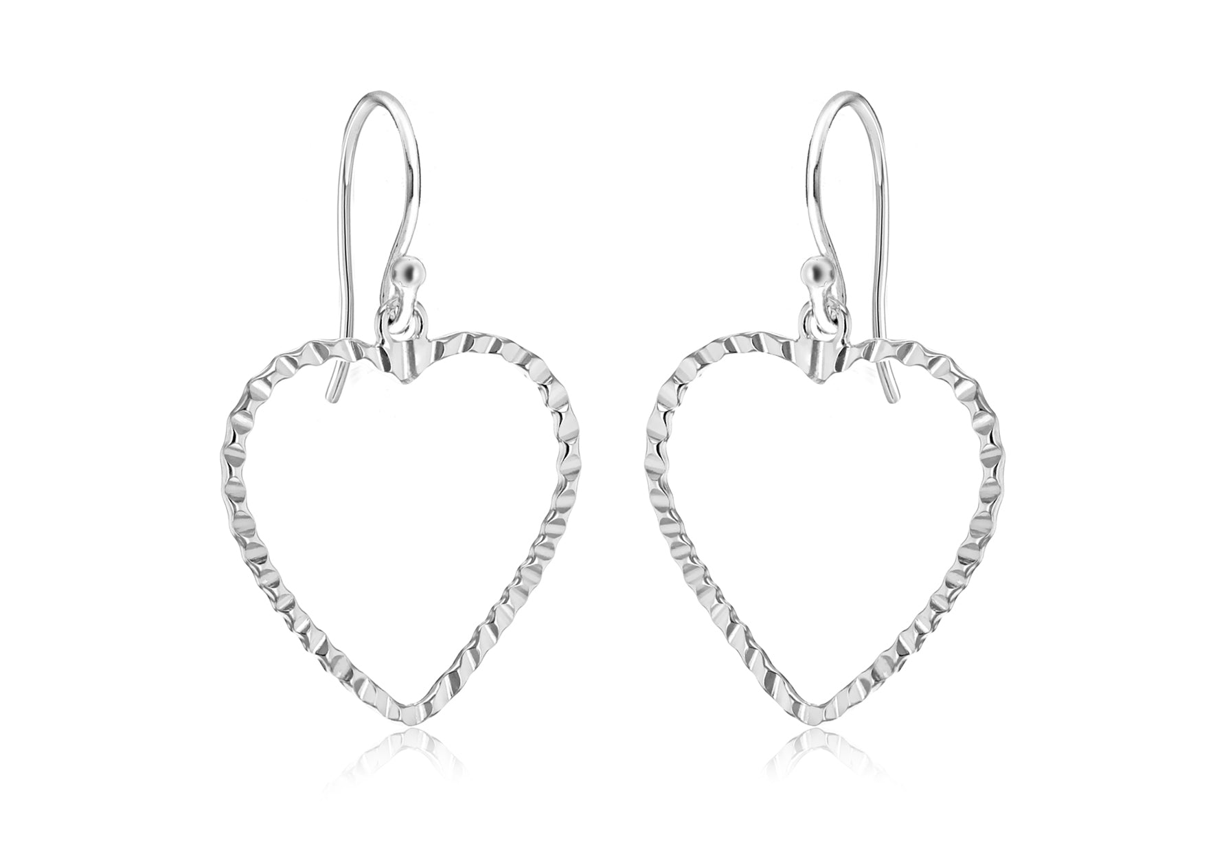 SILVER Fancy  HEART DROP E/Ring