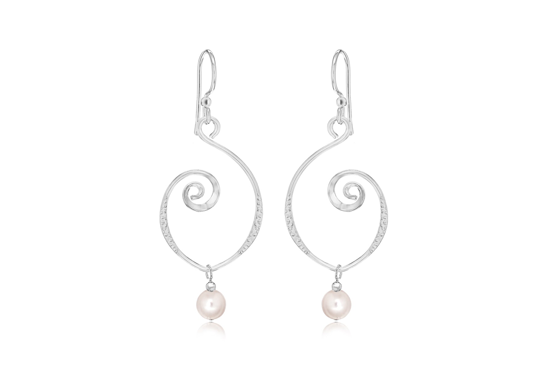 SILVER WIRE & PEAR DROP E/Ring