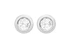 SILVER ROUND Zirconia  STUD EARRing