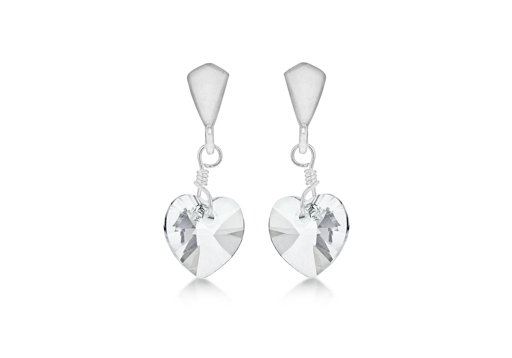 SILVER WHT RY HEART DROP ER9