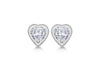 SILVER RHO WHT Zirconia  HRT STUD ER9