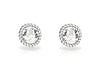 Sterling Silver White Swarovski Crystal April Birthstone Stud Earrings