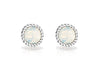 Sterling Silver Opal October Birthstone Stud Earrings