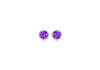 Sterling Silver Purple 3mm Zirconia  February Birthstone Stud Earrings