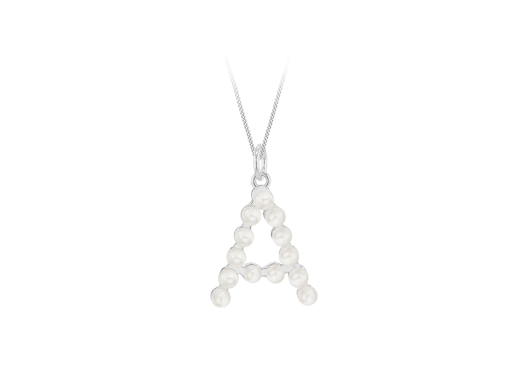 Sterling Silver Freshwater Pearls Initials Pendant
