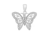 Sterling Silver Zirconia Cutout Butterfly Pendant