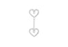 Sterling Silver Zirconia  10.2mm x 26mm Double-Heart Drop Pendant