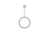 Sterling Silver Zirconia  17.8mm x 36.8mm Ring Drop Pendant