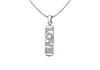 Sterling Silver Rectangular Zirconia  'Love' Pendant Necklace  41m/16"9