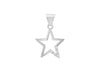 Sterling Silver Zirconia  Set 19mm x 27mm Star Pendant
