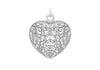 Sterling Silver 32.4mm x 38.8mm CutoCut Puffed Heart Pendant