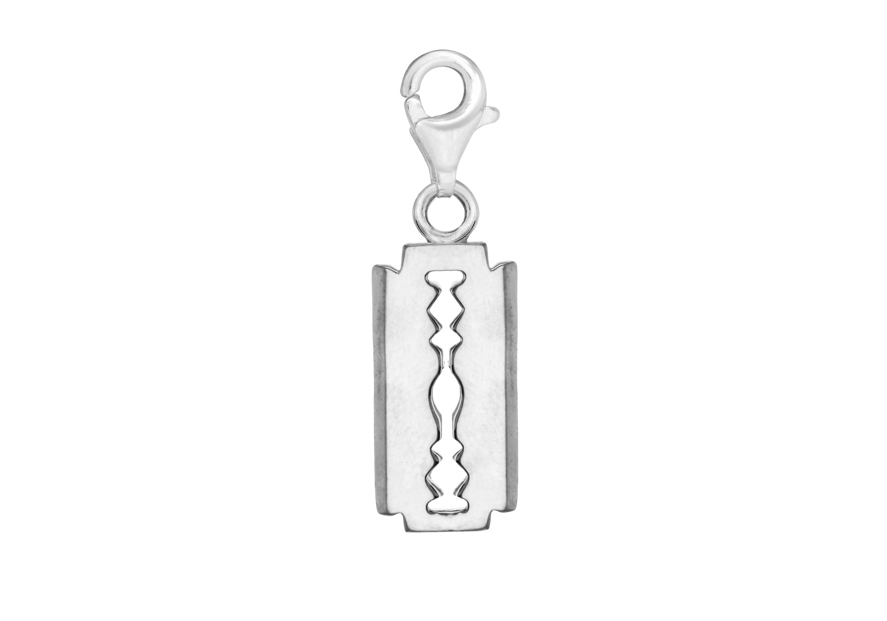 Sterling Silver Razor Blade Lobster-Clasp Charm