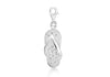 Sterling Silver Zirconia  8.6mm x 31.8mm Flip Flop Lobster-lasp Charm9