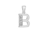 Sterling Silver Zirconia  9mm x 18.6mm 'B' Initial Pendant