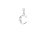 Sterling Silver Zirconia  9.3mm x 18.4mm '' Initial Pendant