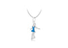 Sterling Silver Doll Blue Crossover Turn Pendant