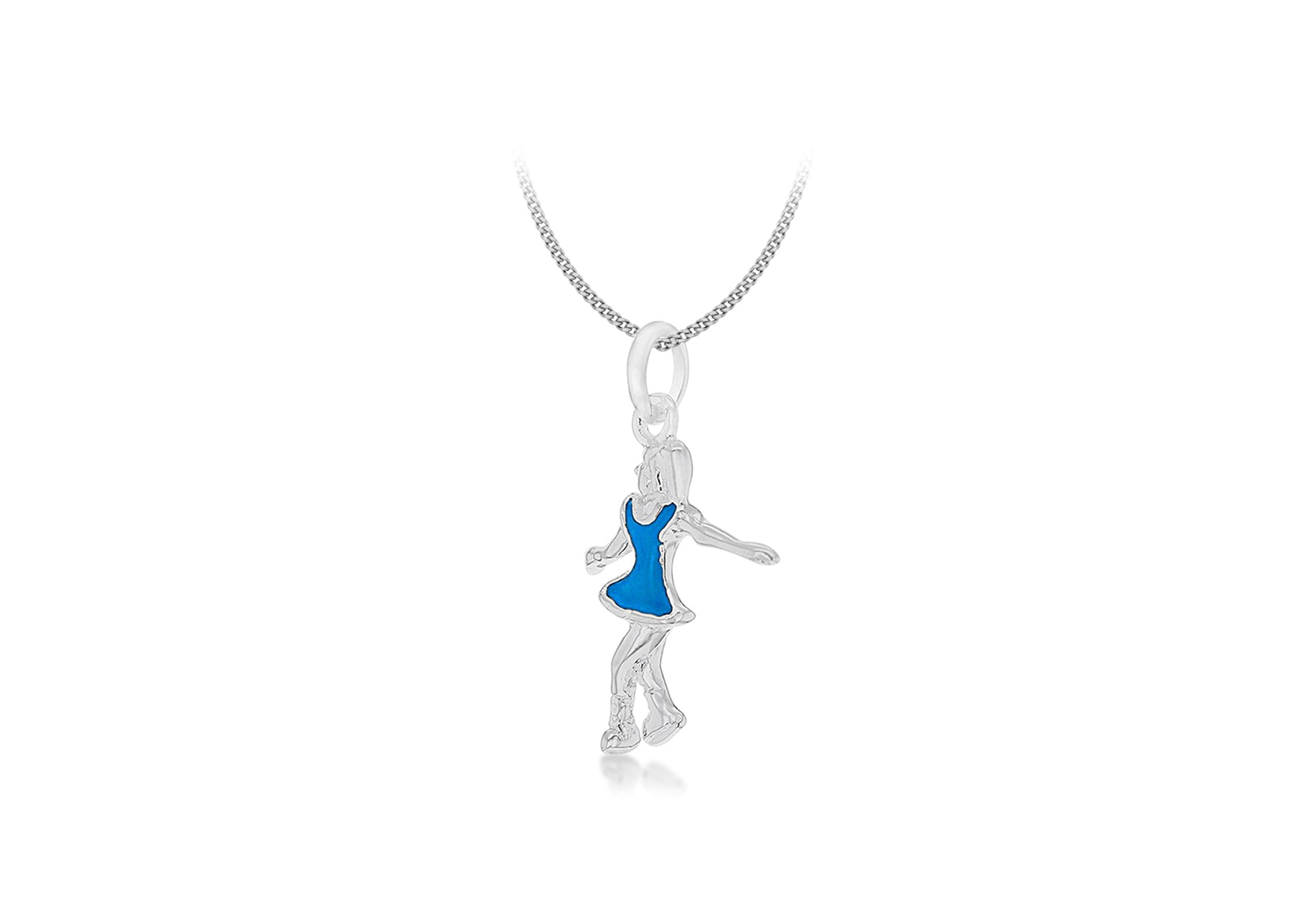 Sterling Silver Doll Blue Crossover Turn Pendant