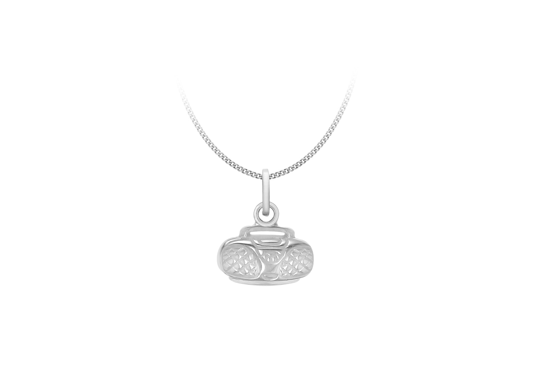 Sterling Silver Retro Cassette Player Pendant