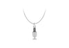 Sterling Silver 11.8mm x 27.4mm Retro Mirophone Pendant