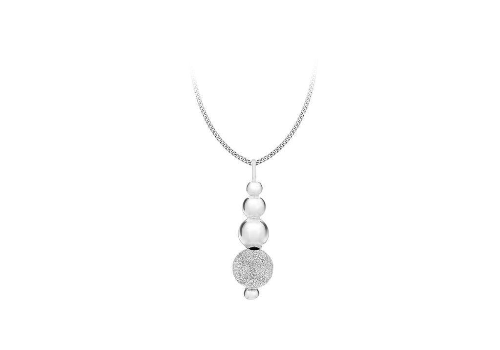 Sterling Silver Four Graduated Ball Stardust Pendant