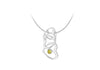 Sterling Silver Triple Heart Yellow Zirconia Slider Pendant