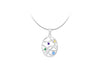 SILVER ROUND+Zirconia  DROP Pendant