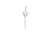Sterling Silver Rhodium Plated Zirconia  Triangle and Chain Drop Pendant