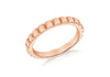 Sterling Silver Rose Gold Plated 3mm Ribbed Band Stacking Ring