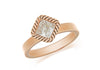 Sterling Silver Rose Gold Plated Diamond Shaped White Crystal Stacking Ring