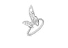 Sterling Silver Rhodium Plated Filigree BCutterfly Ring