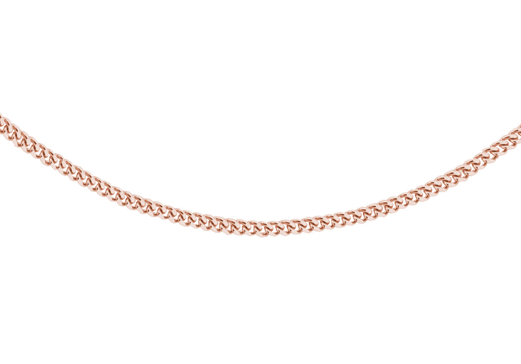 Sterling Silver Rose Gold Plated Panza Curb Chain