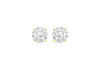 Sterling Silver Yellow Gold Plated 9mm Round Zirconia  Claw Stud Earrings