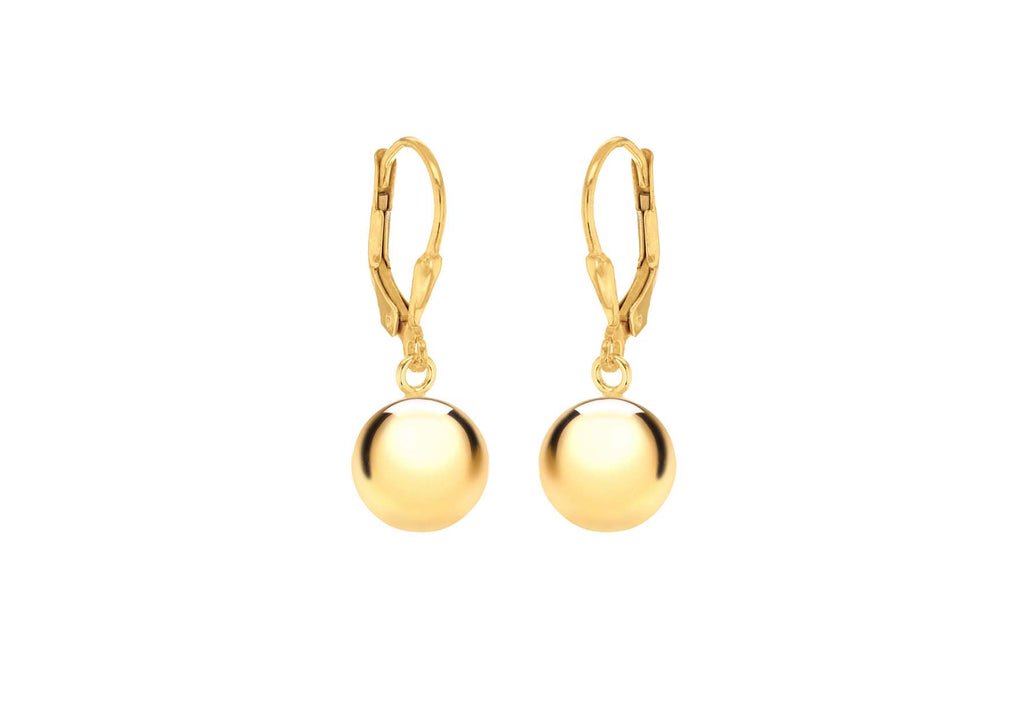 Sterling Silver Yellow Gold Plated Ball Drop Earrings