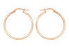 Sterling Silver Rose Gold Plated Square Tube Creole Earrings