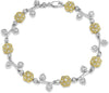 9ct Two-Tone Gold 1.00ct Diamond Flower & Leaf Bracelet