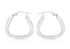 9ct White Gold Soft Triangle Flat Creole Earrings