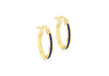 9ct Yellow Gold Blue Zirconia Channel Set Slim Hoop Earrings