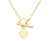 9ct Yellow Gold Tag T-Bar 'Love' Heart Necklace