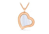 Rose Coloured Polished Heart Treasure Charm Locket on Box Chain