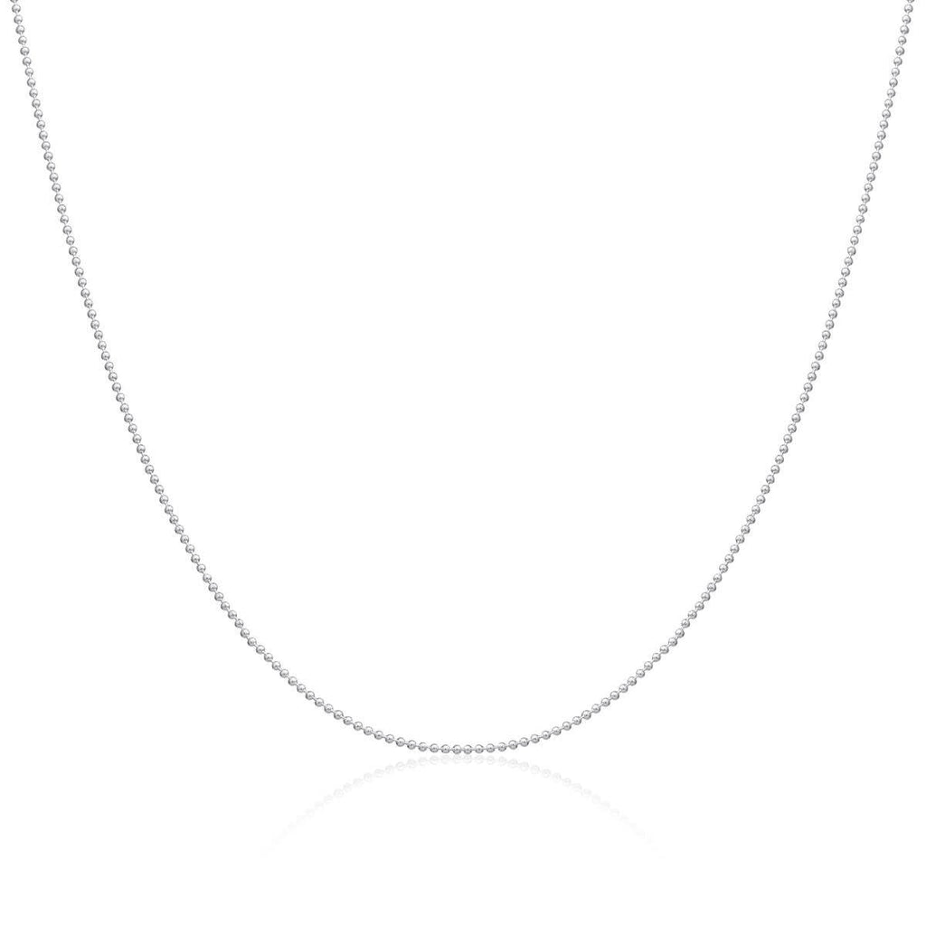 9ct White Gold Slim Ball Chain