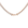 Rose Gold Plated Sterling Silver Double Row Zirconia Tennis Necklace