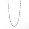 9ct White Gold 50 Diamond Cut Figaro Chain
