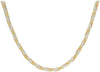 9ct Tri-Colour Gold Six Plait Herringbone Necklace
