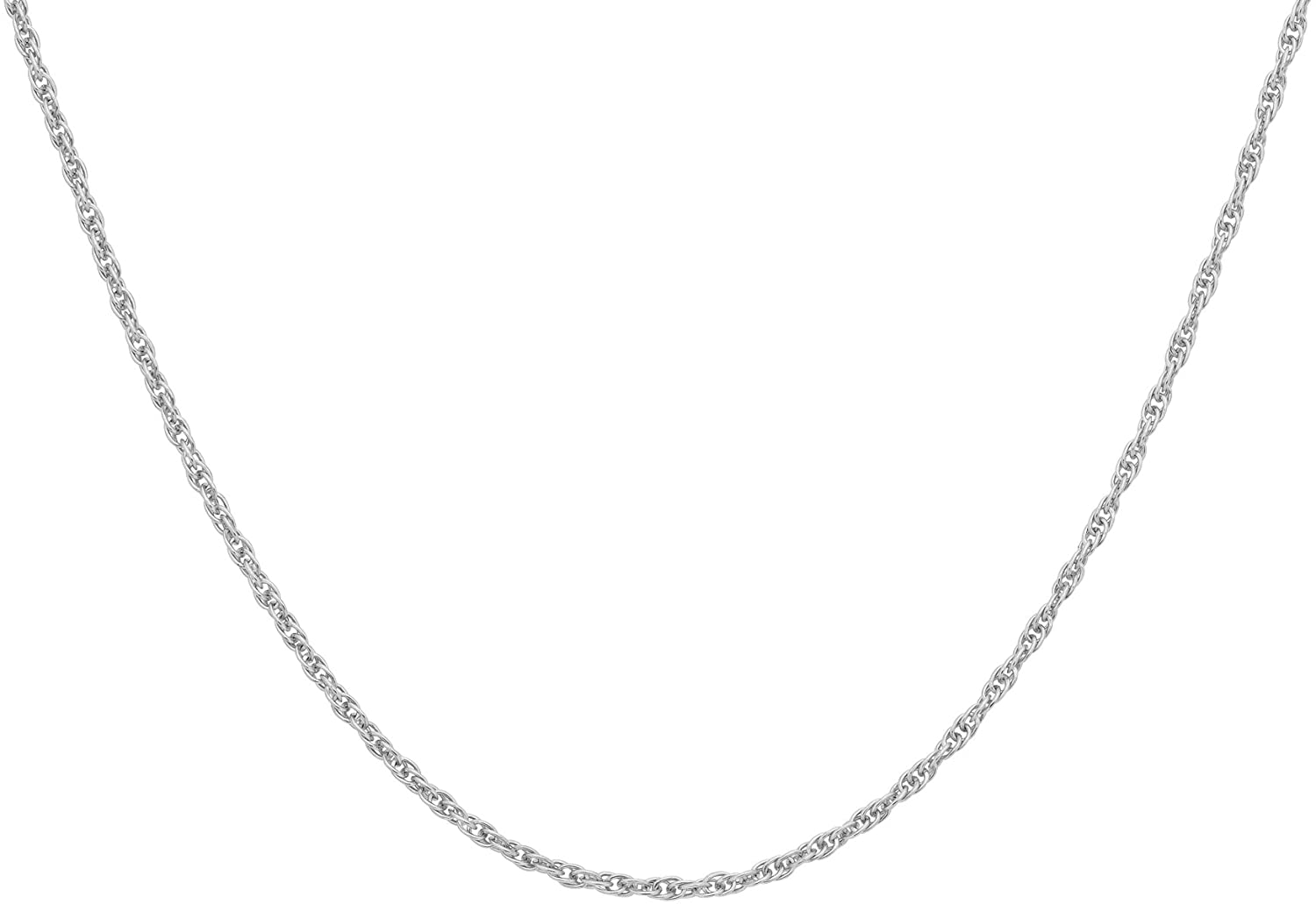 9ct White Gold 14 Prince of Wales Slim Necklace Chain