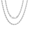 Sterling Silver Solid 100 Diamond Cut Rope Chain
