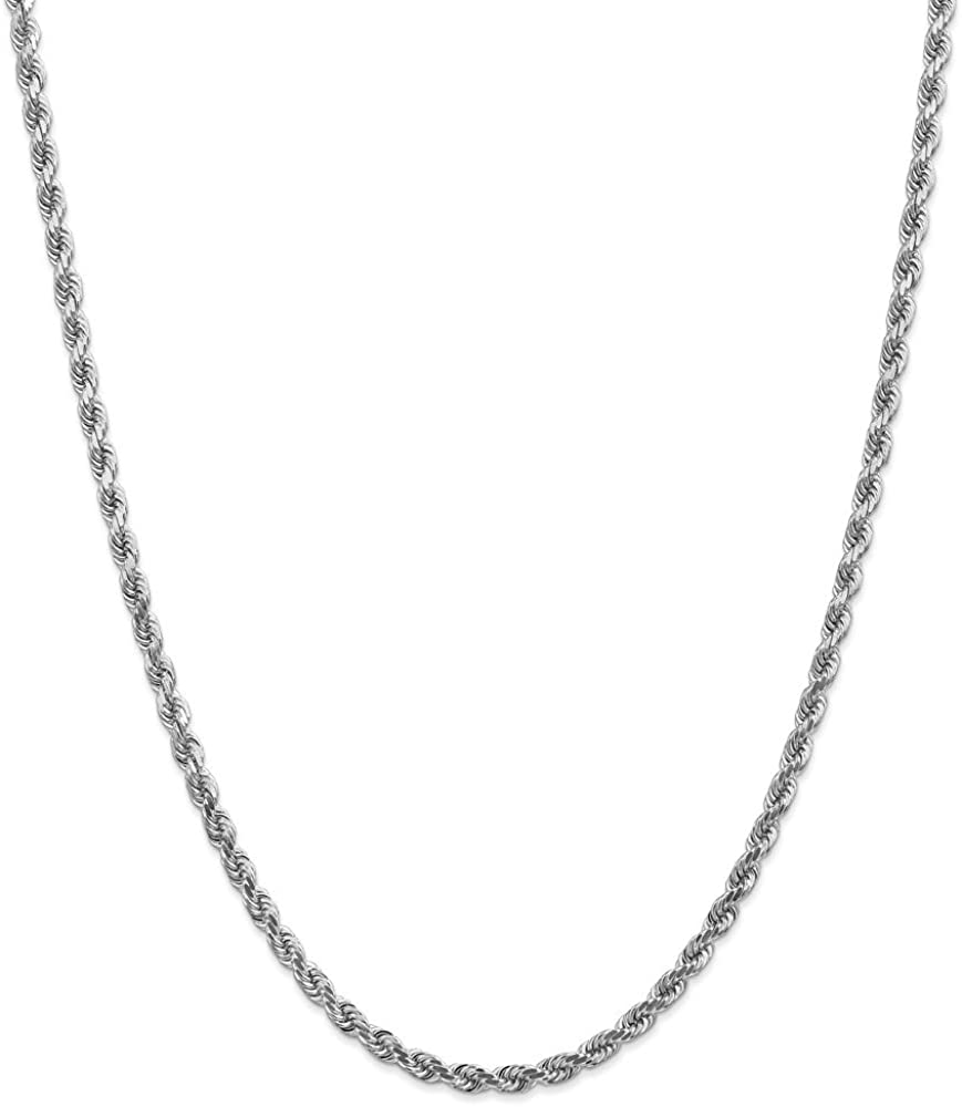 9ct White Gold 60 Diamond Cut Rope Chain